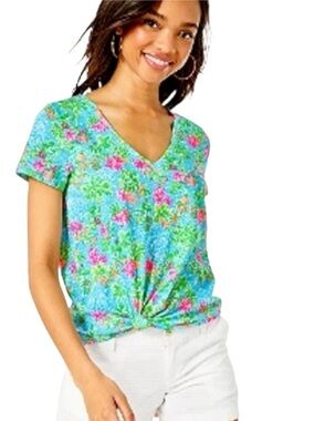 Lilly Pulitzer DISNEY PARKS Etta T-Shirt V-Neck Top Women's XXL Mickey Minnie
